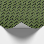 Zwarte AK-47 Pistolen, Olijfgroen Cadeaupapier (Hoek)