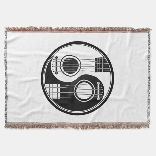 zwarte akoestische gitaren Yin Yang Deken (Voorkant)