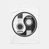  zwarte akoestische gitaren Yin Yang Fleece Deken (Voorkant)