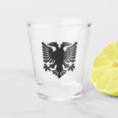 Zwarte Albanese adelaar geschoten glas (Voorkant)