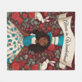 Zwarte Alice in Wonderland Fleece Deken (Voorkant (Horizontaal))