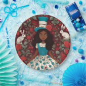 Zwarte Alice in Wonderland Papieren Bordje (Feest)