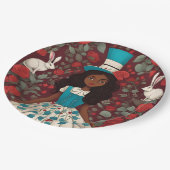 Zwarte Alice in Wonderland Papieren Bordje (Gekanteld)