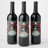 Zwarte Alice in Wonderland Wijn Etiket (Flessen)