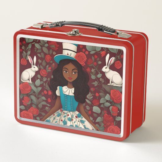 Zwarte Alice Wonderland Rozen Hoed (Voorkant)