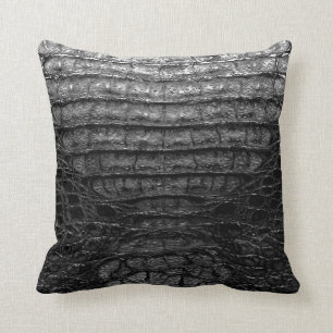 Zwarte Alligator Print Pillow #1 Kussen