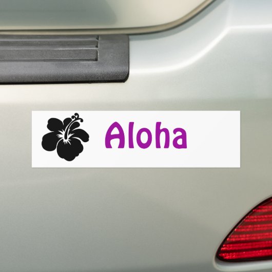 Zwarte aloha bumpersticker (Op auto)