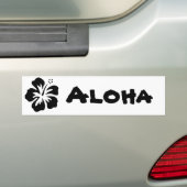 Zwarte aloha bumpersticker (Op auto)