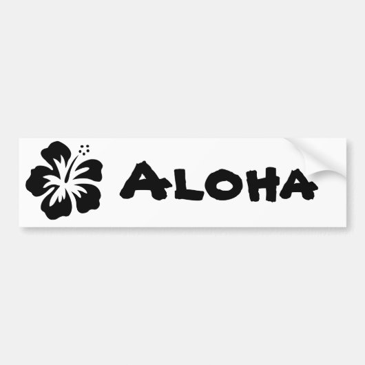 Zwarte aloha bumpersticker (Voorkant)