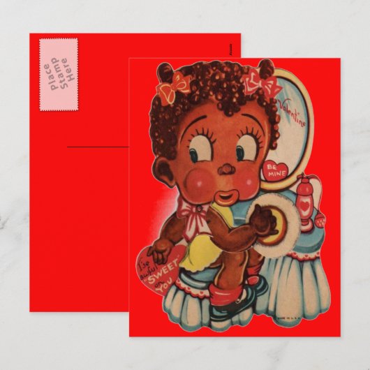 ZWARTE AMERIKAANSE BRIEFKAARTEN - VALENTIJNSDAG CA (Voorkant / Achterkant)