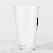 Zwarte Amerikaanse Bulldog Silhouet gepersonalisee Glas (Rechts)