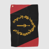 Zwarte Amerikaanse Erfgoedvlag  Golfhanddoek (Voorkant)