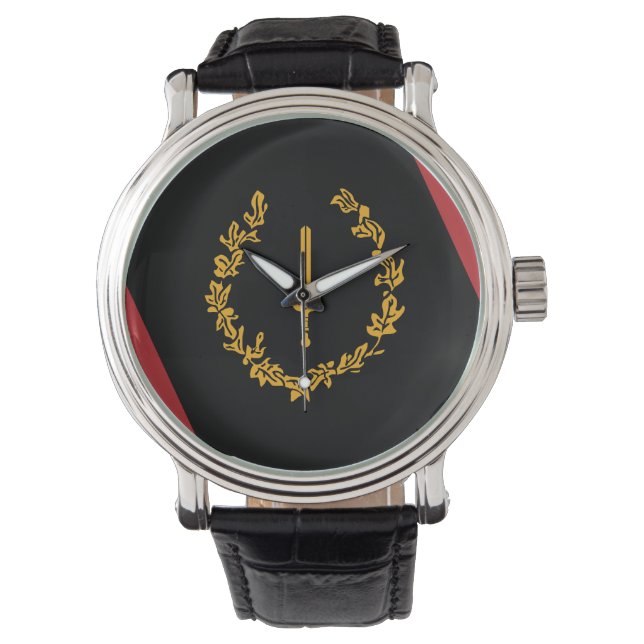 Zwarte Amerikaanse Erfgoedvlag  Horloge (Voorkant)