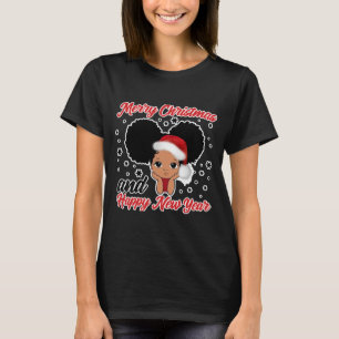 Zwarte-Amerikaanse kerstkerstkerst T-shirt