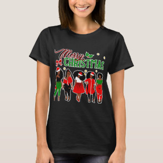 Zwarte-Amerikaanse kerstkerstkerst T-shirt