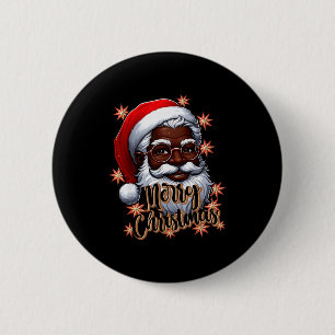 Zwarte Amerikaanse Kerstman Kerstpyjama Ronde Button 5,7 Cm