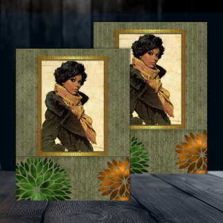 Zwarte Amerikaanse Retro Schoonheid Decoupage 1 Tissuepapier