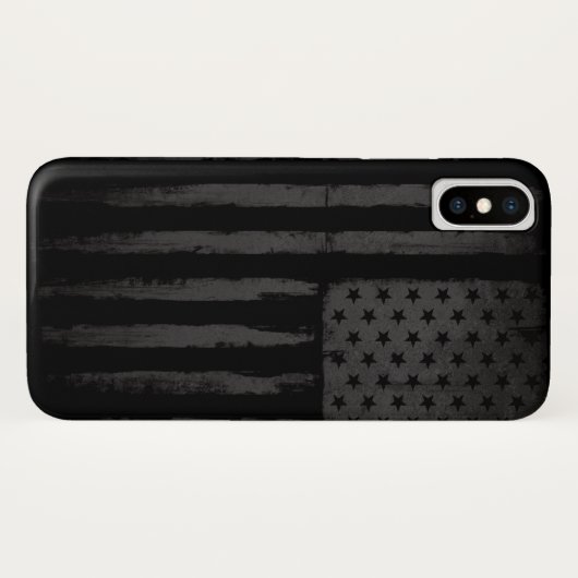 Zwarte Amerikaanse vlag Case-Mate iPhone Case (Achterkant (horizontaal))