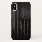 Zwarte Amerikaanse vlag Case-Mate iPhone Case (Achterkant)