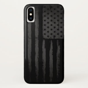 Zwarte Amerikaanse vlag Case-Mate iPhone Case