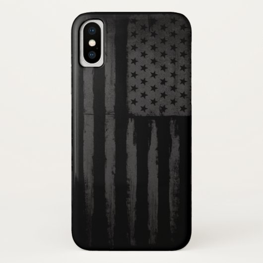 Zwarte Amerikaanse vlag Case-Mate iPhone Case (Achterkant)