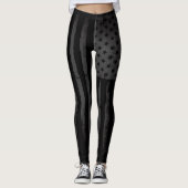 Zwarte Amerikaanse vlag Leggings (Voorkant)