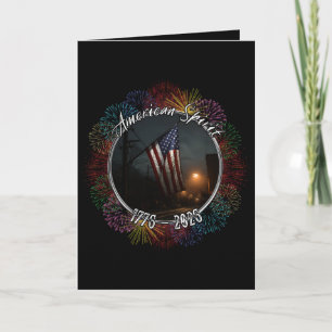 Zwarte Amerikaanse Vlag Vuurwerk 4 juli Kaart