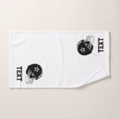 Zwarte Amerikaanse Voetbalhelm & Tekst op Wit Bad Handdoek (Handdoek)