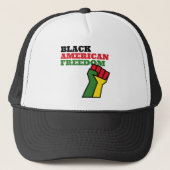 Zwarte Amerikaanse Vrijheid Trucker Pet (Voorkant)
