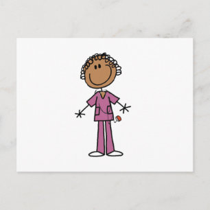 Zwarte Amerikaanse vrouwelijke Stick Figure Verple Briefkaart