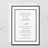 Zwarte Ampersand alles in één RSVP DETAILS Trouwen Kaart (Voorkant)