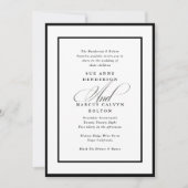 Zwarte Ampersand alles in één RSVP DETAILS Trouwen Kaart (Voorkant)