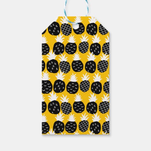 Zwarte anananas cadeaulabel (Voorkant)