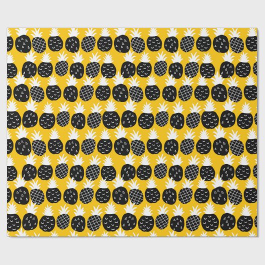 Zwarte anananas cadeaupapier (Vlak)