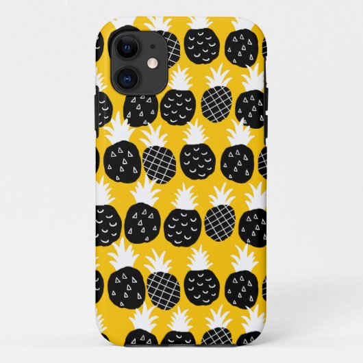 Zwarte anananas Case-Mate iPhone case (Achterkant)