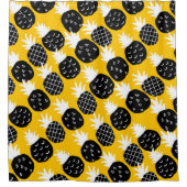 Zwarte anananas douchegordijn (Voorkant)