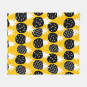 Zwarte anananas fleece deken (Voorkant (Horizontaal))