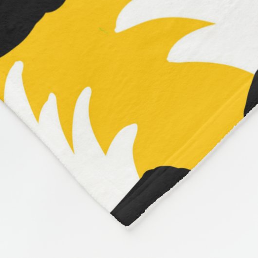 Zwarte anananas fleece deken (Hoek)