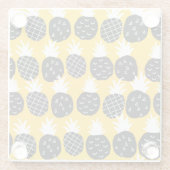 Zwarte anananas glazen onderzetter (Achterkant)