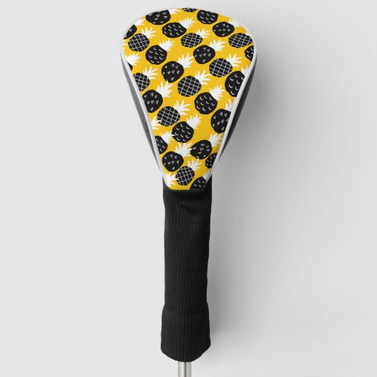 Zwarte anananas golfheadcover (Voorkant)