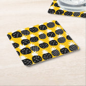 Zwarte anananas kartonnen onderzetters (Schuin)