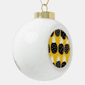 Zwarte anananas keramische bal ornament (Links)