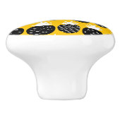 Zwarte anananas keramische knop (Zijkant)