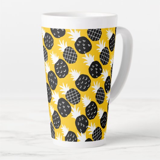 Zwarte anananas latte mok (Rechterhoek)