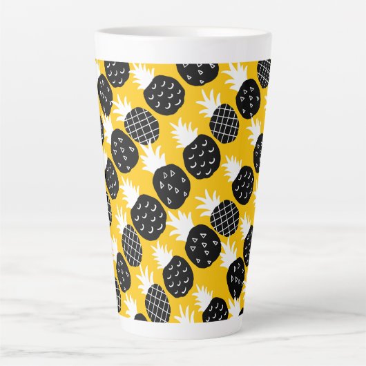 Zwarte anananas latte mok (Voorkant)