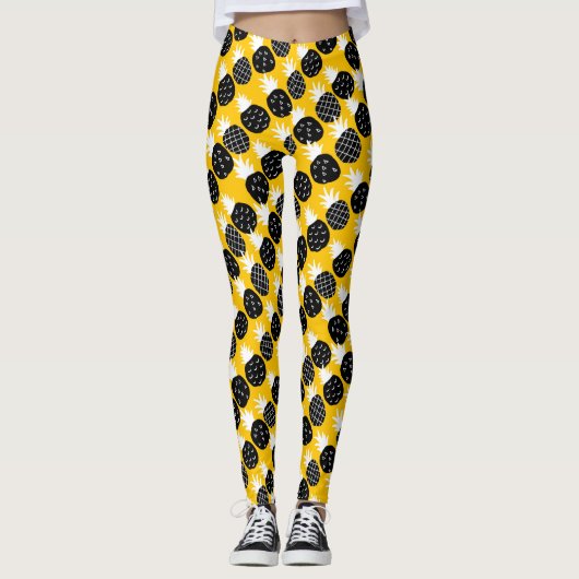 Zwarte anananas leggings (Voorkant)