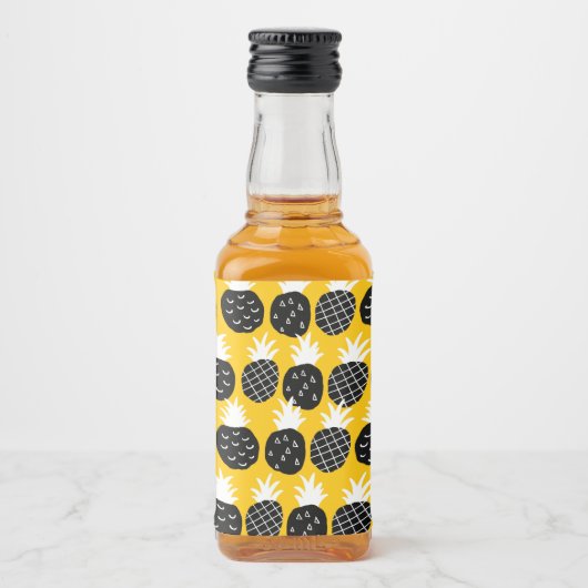 Zwarte anananas likeurfles etiket (Voorkant)