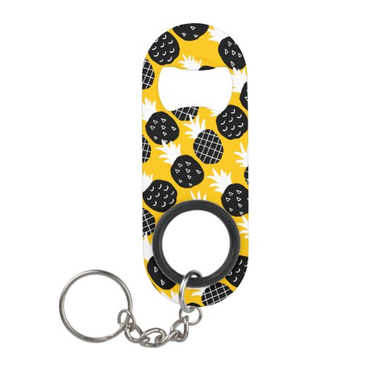 Zwarte anananas mini flessenopener (Voorkant)