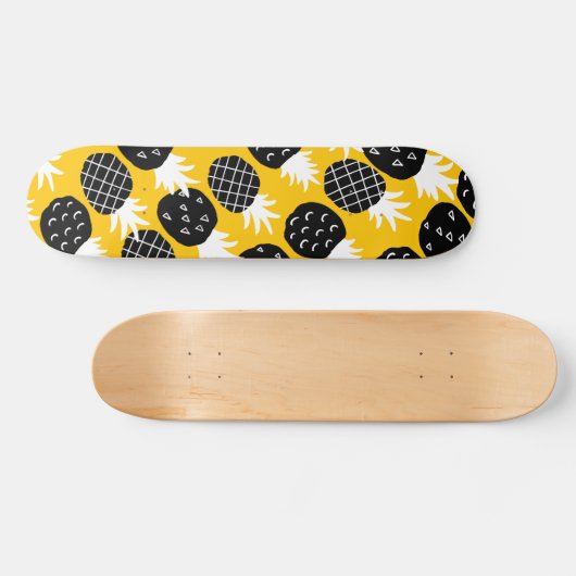 Zwarte anananas persoonlijk skateboard (Horizontaal)