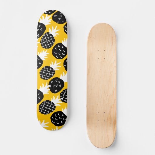 Zwarte anananas persoonlijk skateboard (Voorkant)